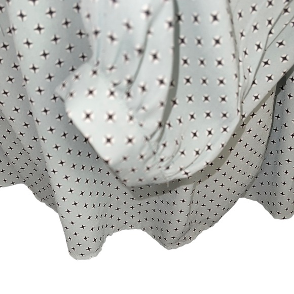 Loft 3/4 Sleeve Blouse Crochet Detail Criss Cross Laced Neck Tassels Size Med - Picture 6 of 7